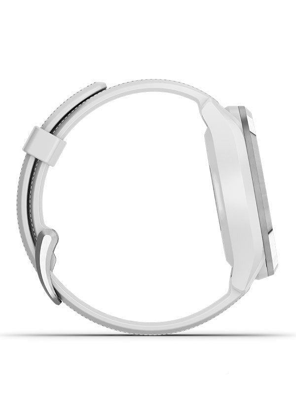 Garmin Approach S42 Polerat silver med vitt armband klockor - Klockeriet.se