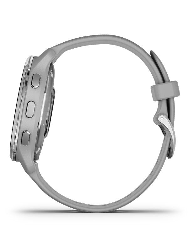 GARMIN Venu 2 Plus - Silverfärgad infattning i rostfritt stål med grå boett klockor - Klockeriet.se