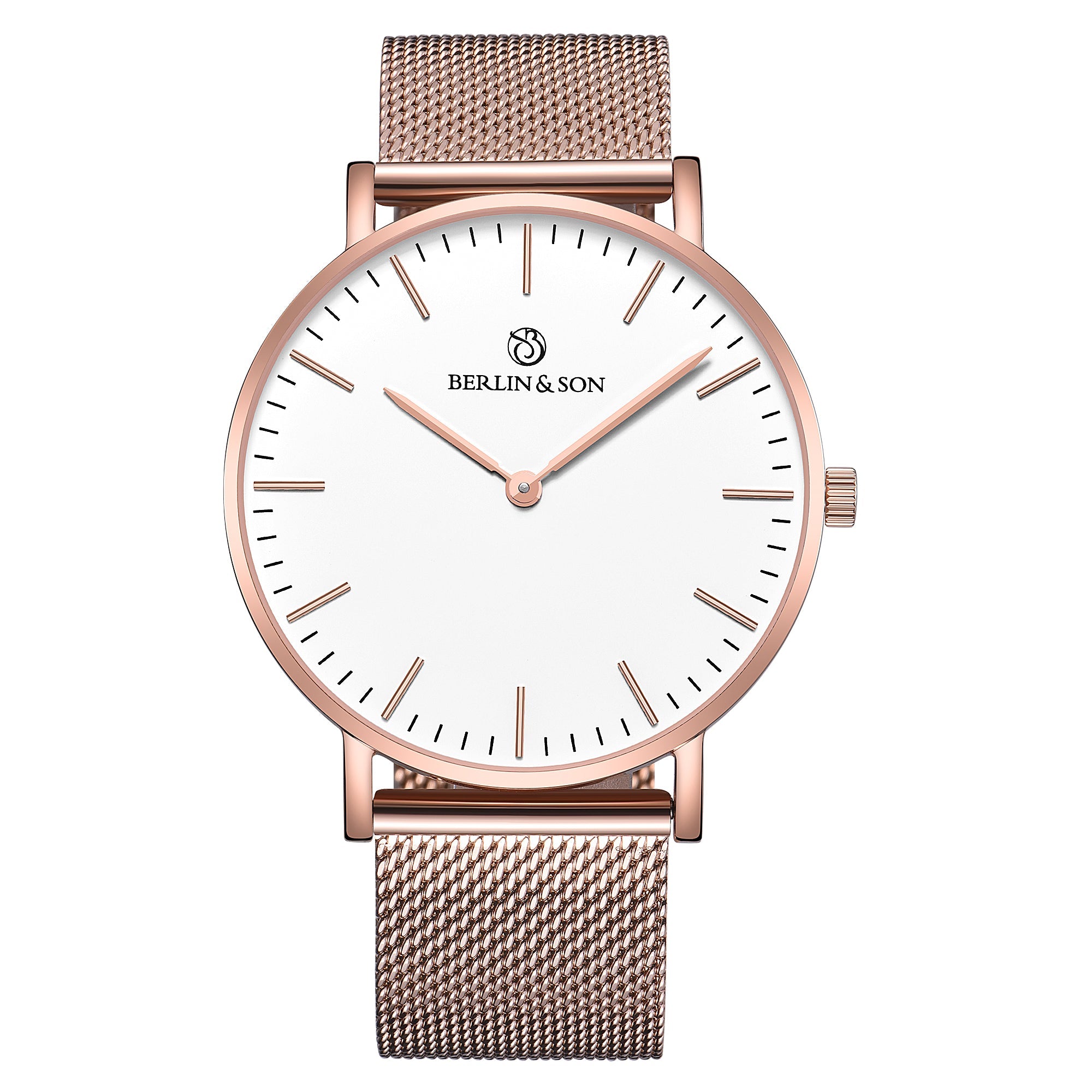 Berlin & Son – Rosé Mesh 40 mm klockor - Klockeriet.se