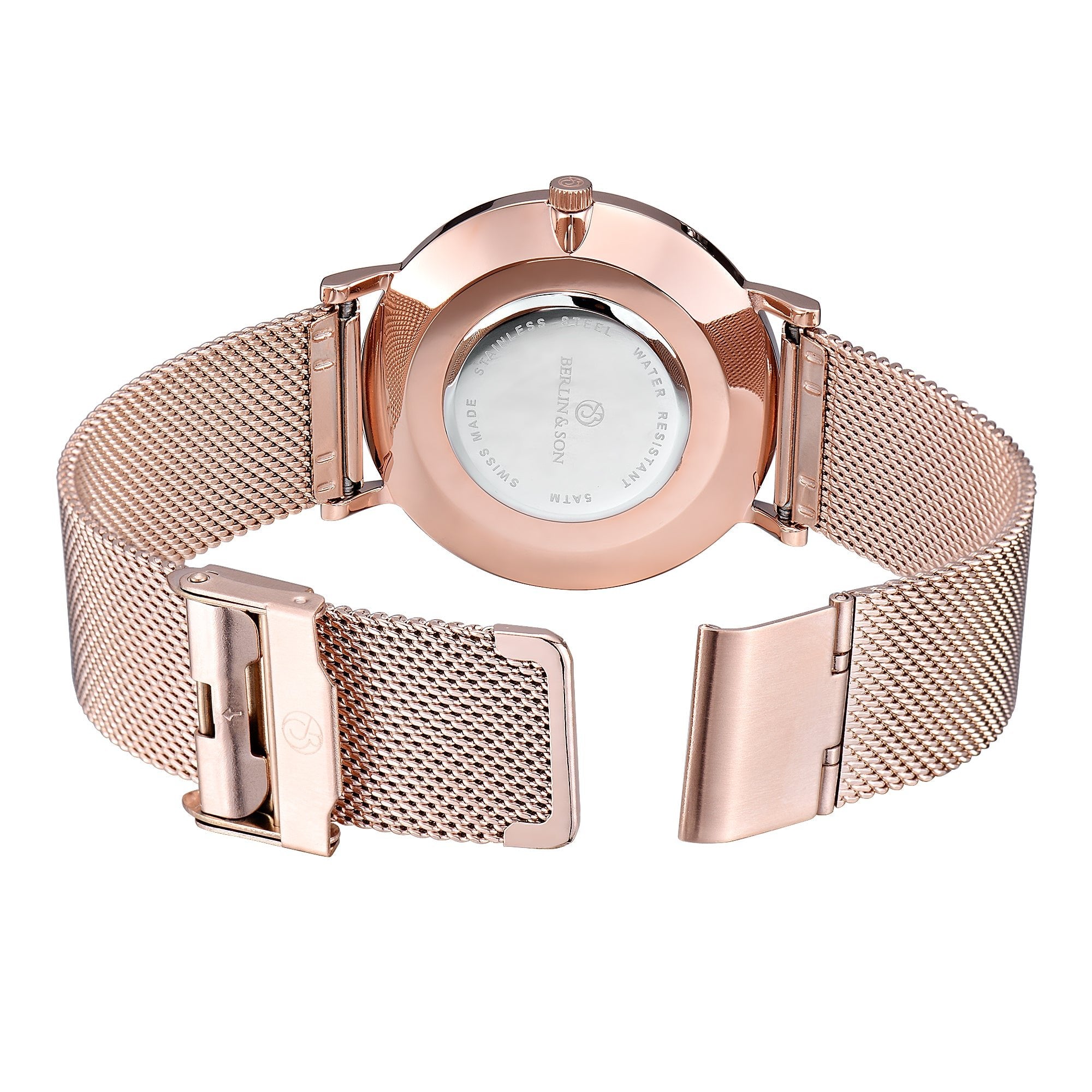 Berlin & Son – Rosé Mesh 40 mm klockor - Klockeriet.se