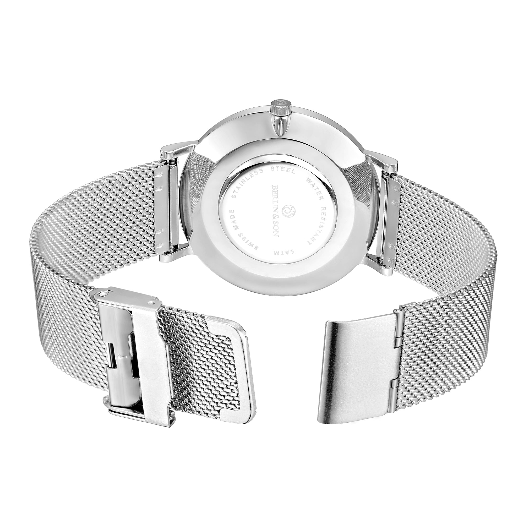 Berlin & Son – Silver Mesh 40 mm klockor - Klockeriet.se