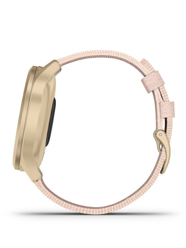 GARMIN vívomove Style 42mm Guldfärgat aluminiumhölje & rosa nylonarmband klockor - Klockeriet.se